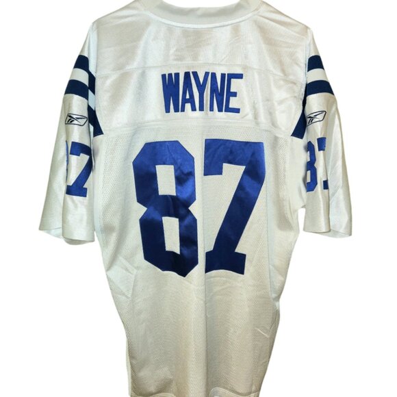 Reggie Wayne Indianapolis Colts Authentic Jersey Size 52 White Blue Stitch Sewn - Picture 2 of 8